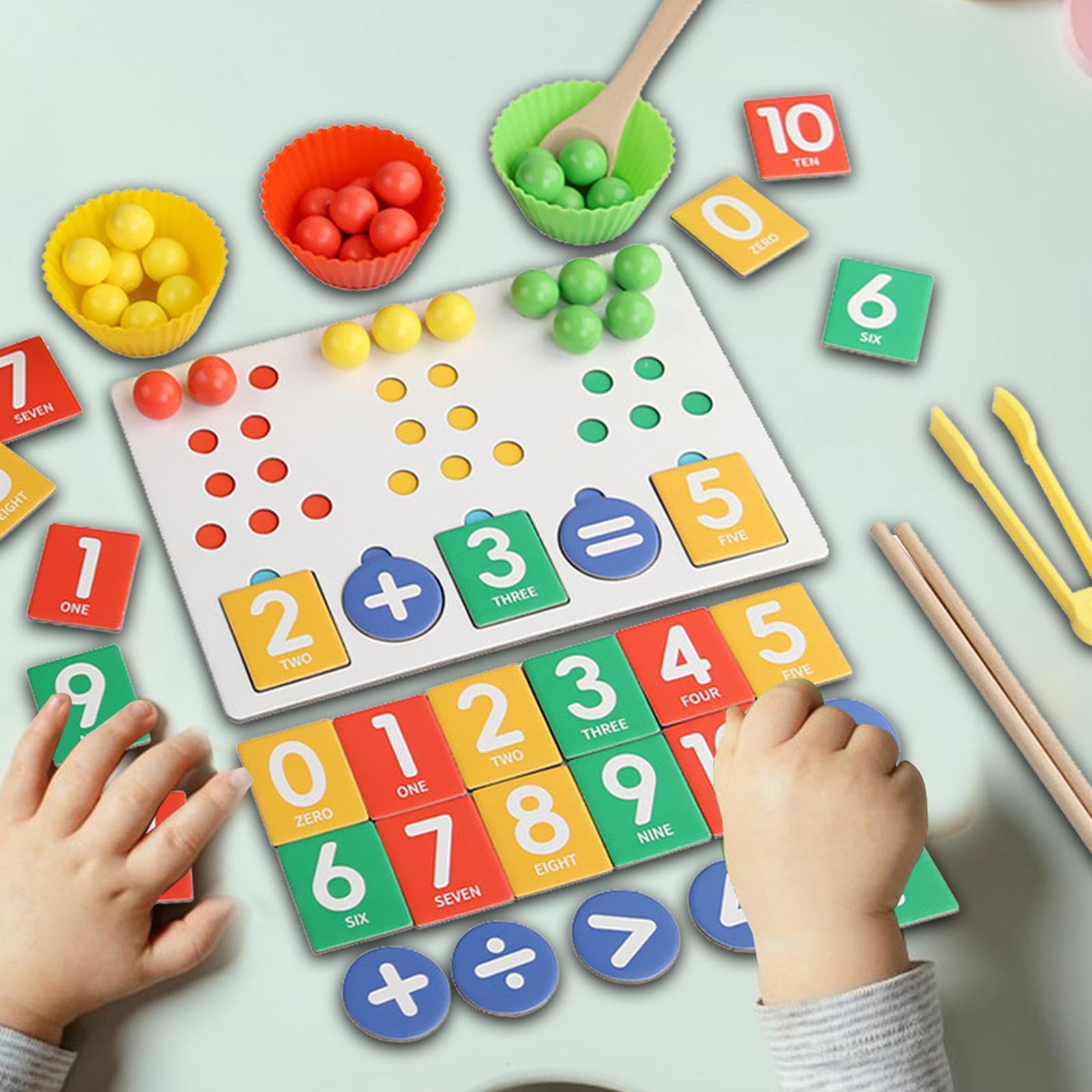 Jouet Mathématique à Compter Avec Perles - Tri Par Couleurs, Reconnaissance Des Chiffres - En Bois, Pour Enfants 3+