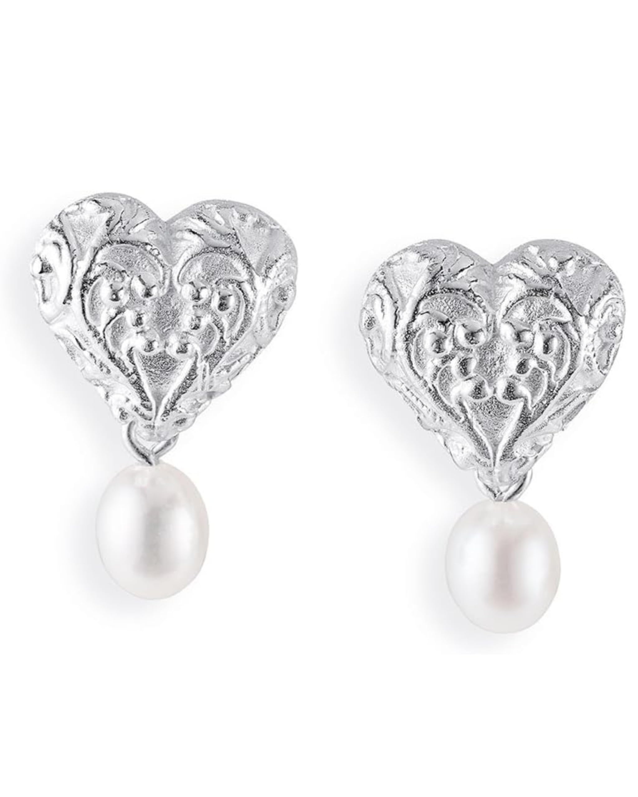 Drachenfels "Arsen & Spitzenhäubchen" Ohrringe I Ohrstecker aus 925 Sterling Silber I Nickelfreie Damen-Ohrringe mit Süßwasserperle I In Goldschmiedequalität gefertigt I D AS 24/AG