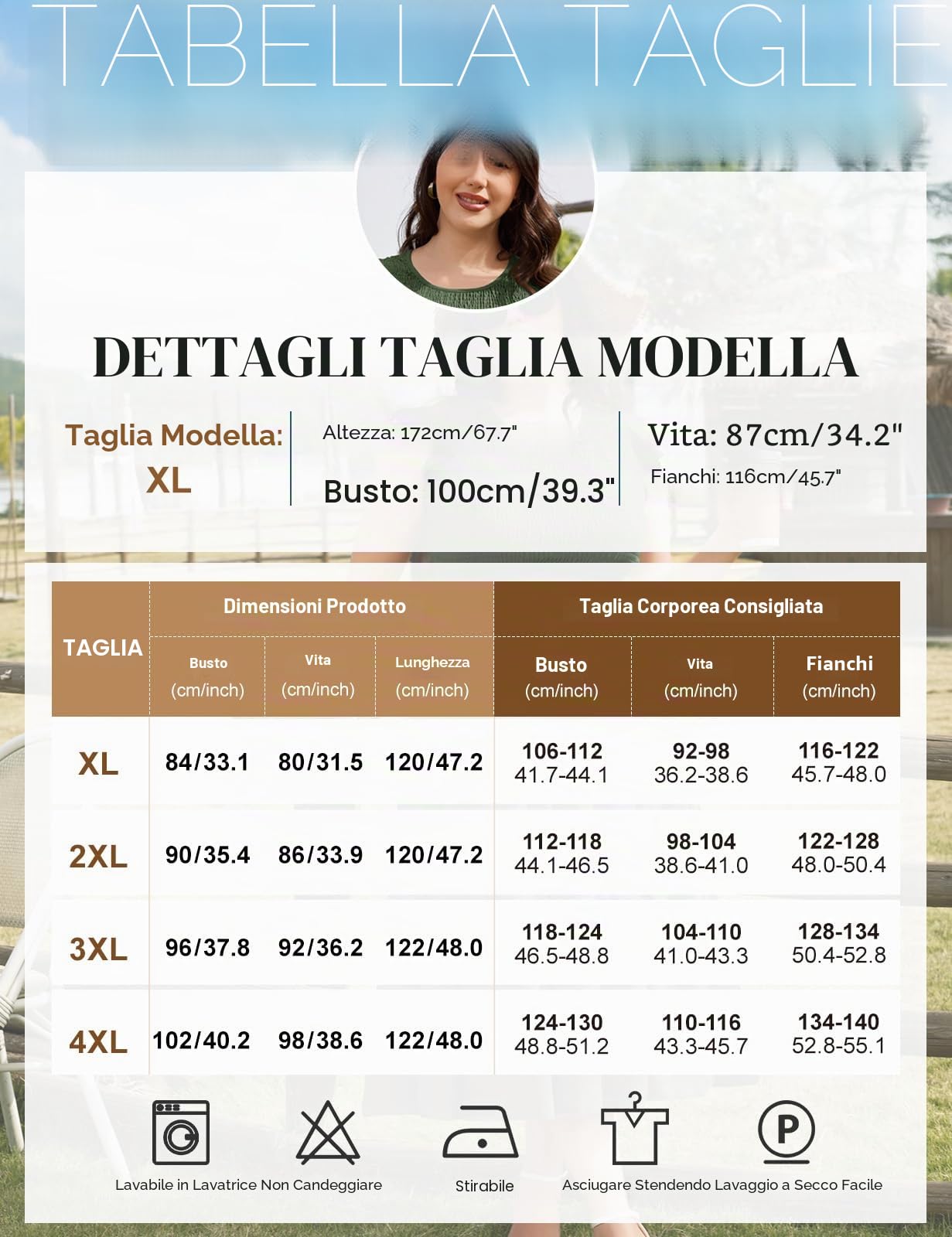 HEEKPEK Vestito Estivo Donna Taglie Forti Abito Lungo Eleganti Vestiti Girocollo con Manica a Volant Elastica Vita Casuale Ampio Abiti da Mare Spiaggia A Linea