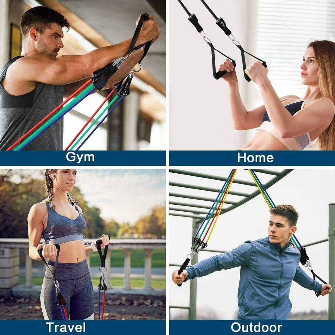 Set 11 Pezzi Fascia Di Resistenza Biga Creations Per Palestra, Yoga, Fitness - 150lb