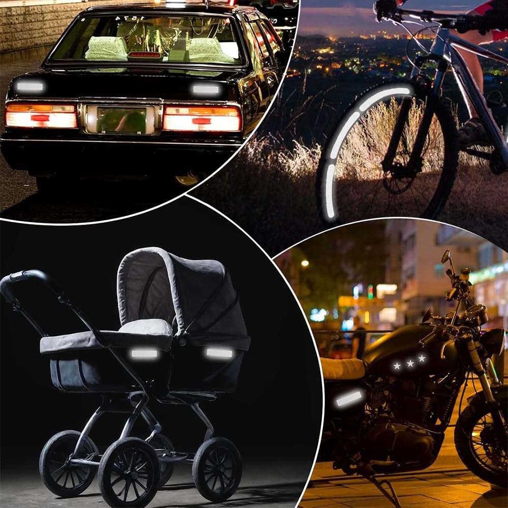 WOLMIK 62 Reflektierende Aufkleber Set - Wasserdicht Für Fahrrad, Helm & Auto
