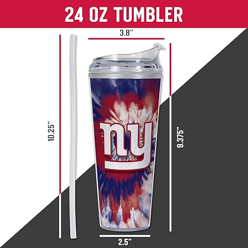 Miniatura 8 de Rico Industries NFL - Vaso de purpurina acrílica de 24 onzas con tapa con bisagras, vaso de doble pared con licencia oficial y popote