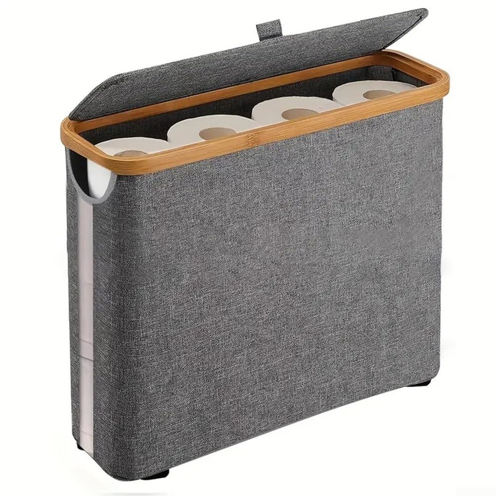 Portarotolo per carta igienica, traspirante, design pieghevole, 45 x 15 x 35 cm, salvaspazio, Sto Solut (grigio)