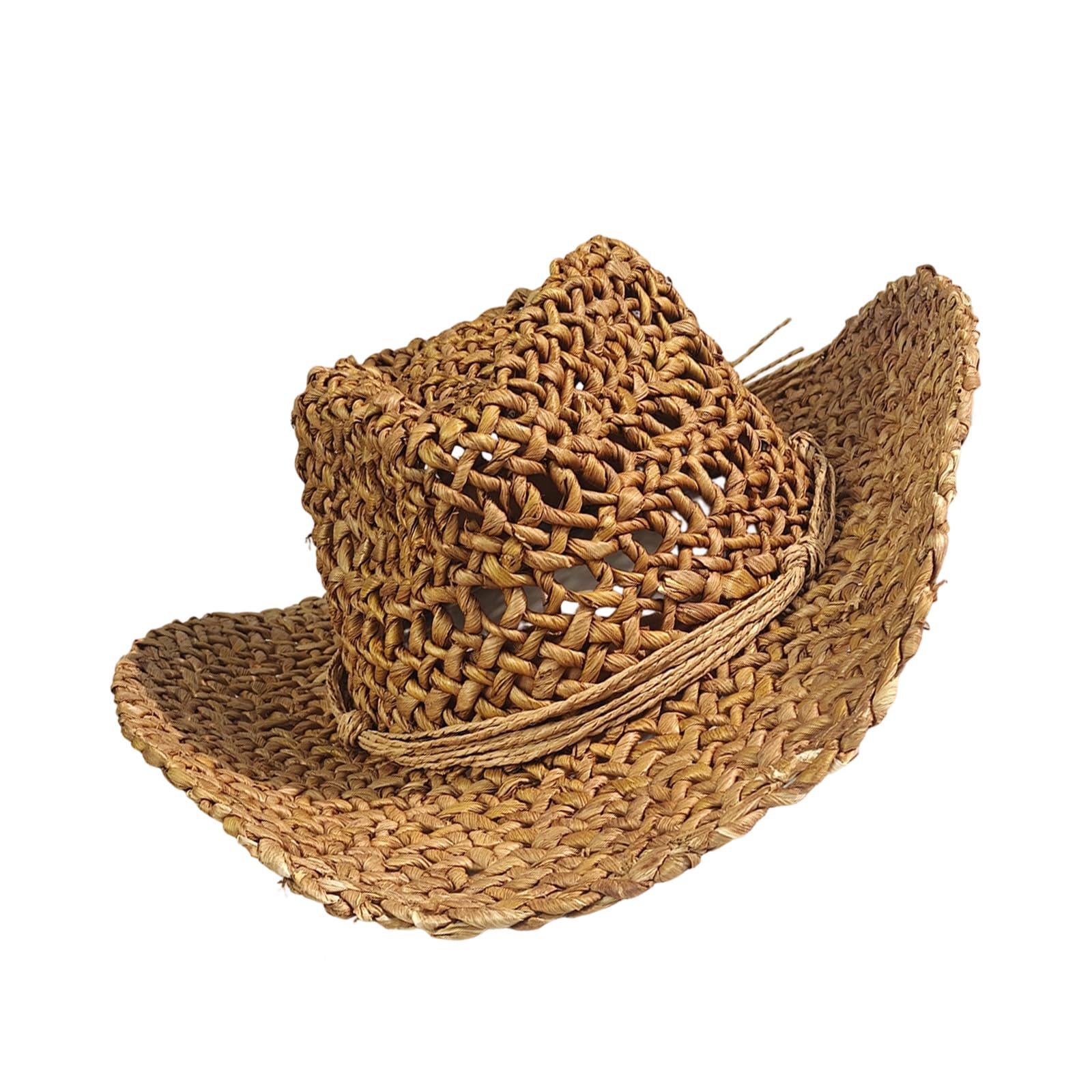 Cappello di paglia pieghevole leggero con design traforato regolabile per le donne spiaggia giardinaggio pieghevole leggero cappello di paglia con design traforato