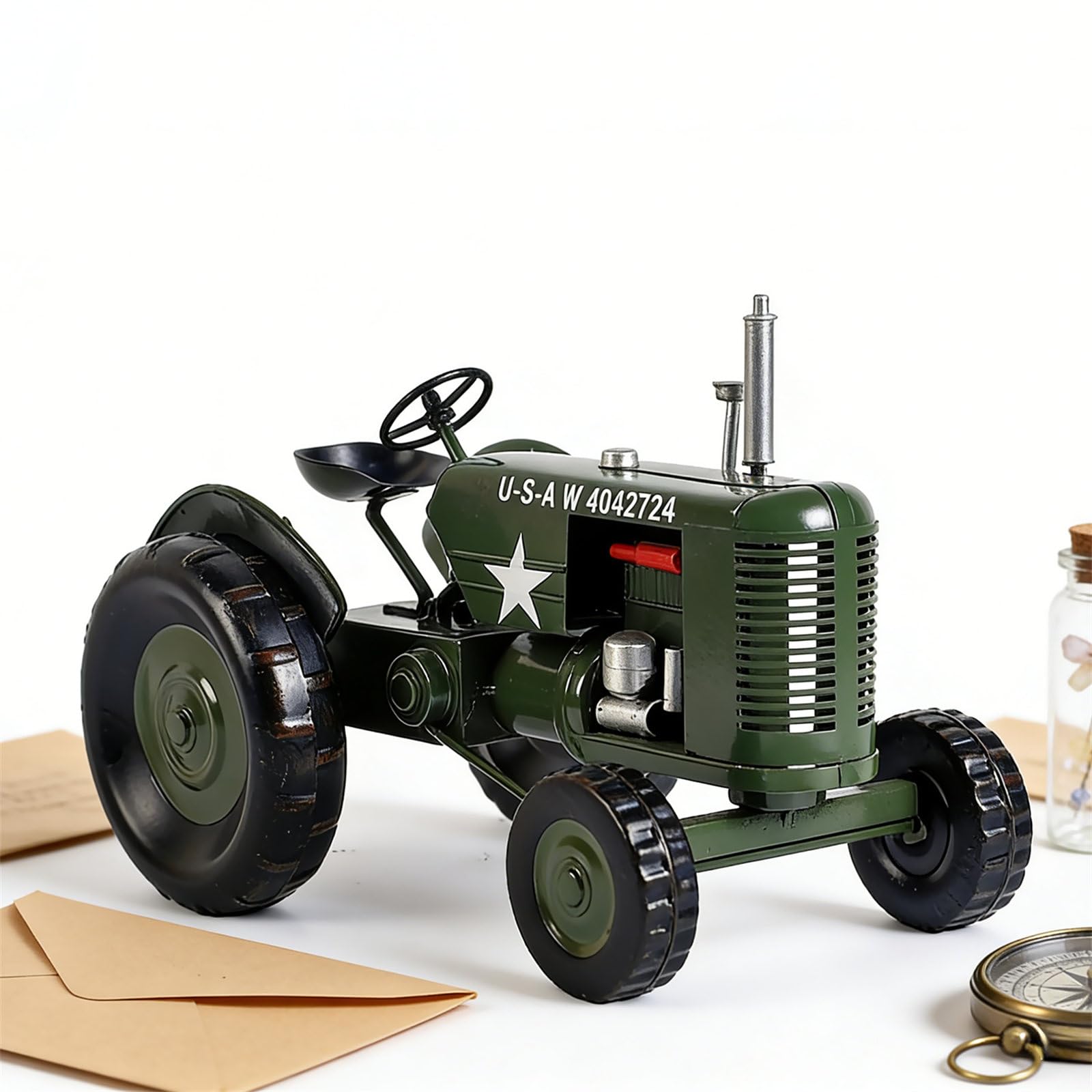 Trattori agricoli in metallo, modello auto d ', veicolo da collezione, ornamento artigianale per la casa, antico, vintage, retrò, artigianale, da scrivania, per uomo, industriale, per scaffali