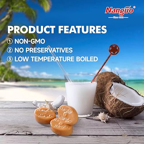 Miniatura 3 de Nanguo Clásico caramelo de coco cremoso, bolsa de 7.05 onzas, sin gluten, sin OMG, fabricado con crema de coco real