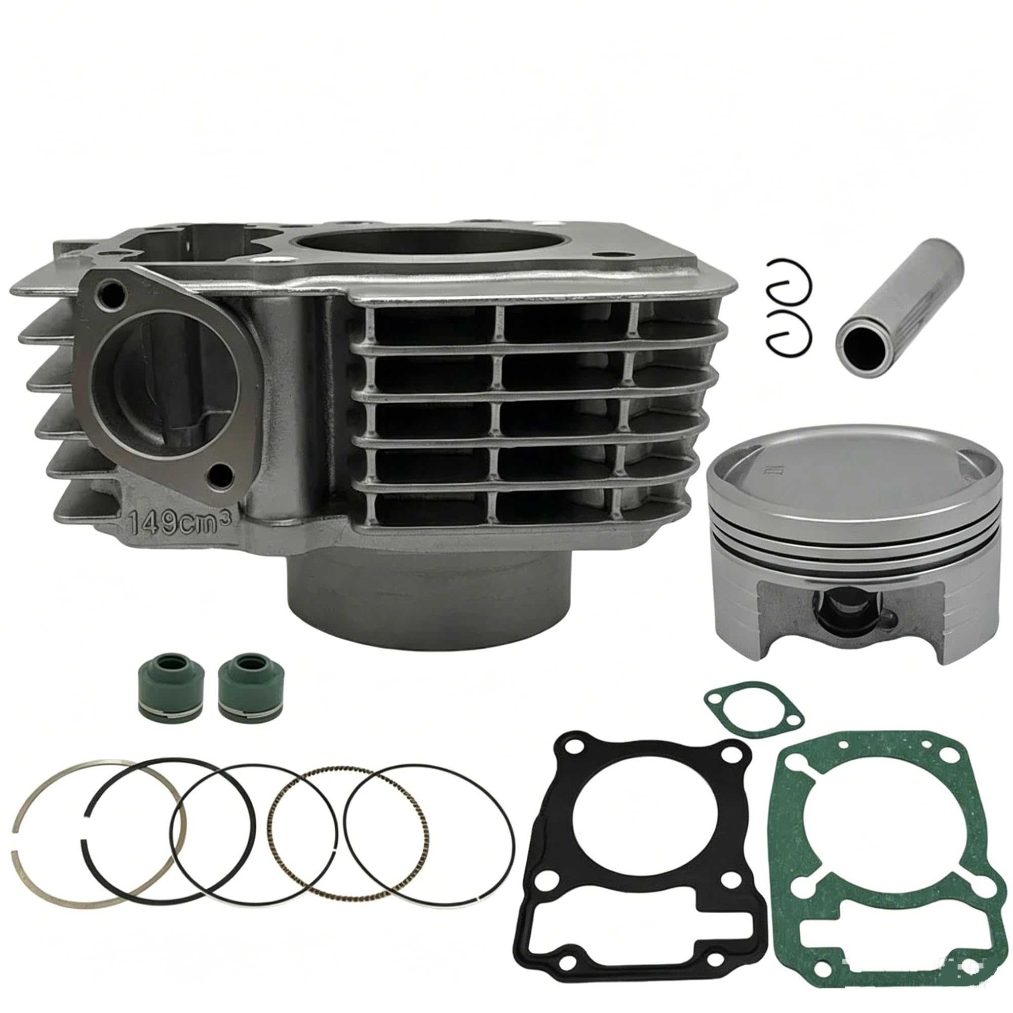Kolbenring 63,5 Mm Aluminium-Motorrad-Kolben-Zylinder-Kit Für XR150 Für CBF150 Upgrade 185 Cc Motorkolben(Silber)