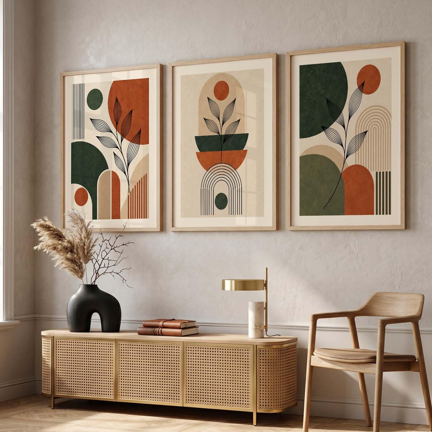 BOHO Wall Art Set - 3 Minimalist Frames -18 BOHO Wall Art Set - 3 Minimalist Frames -18