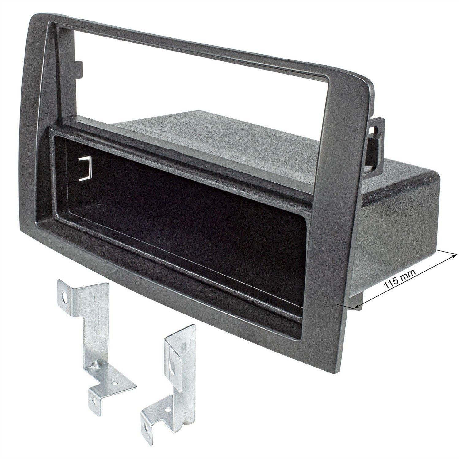 tomzz Audio 2414-028 Set di pannelli radio compatibili con Fiat Idea Lancia Musa nero con adattatore radio ISO