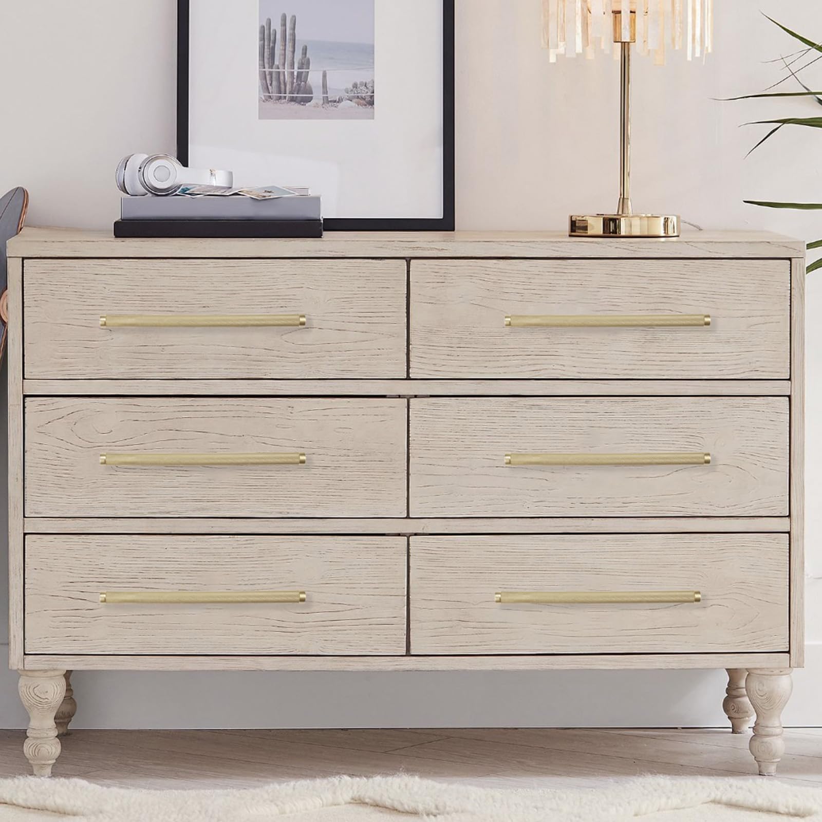 POVEFONK 10 Pack 12-3/5 Inch(320mm) Antique Brass Kitchen Cabinet Handles Cabinet Pulls Vintage Drawer Pulls Aged Gold Bronze Cabinet Hardware Kitchen Handles