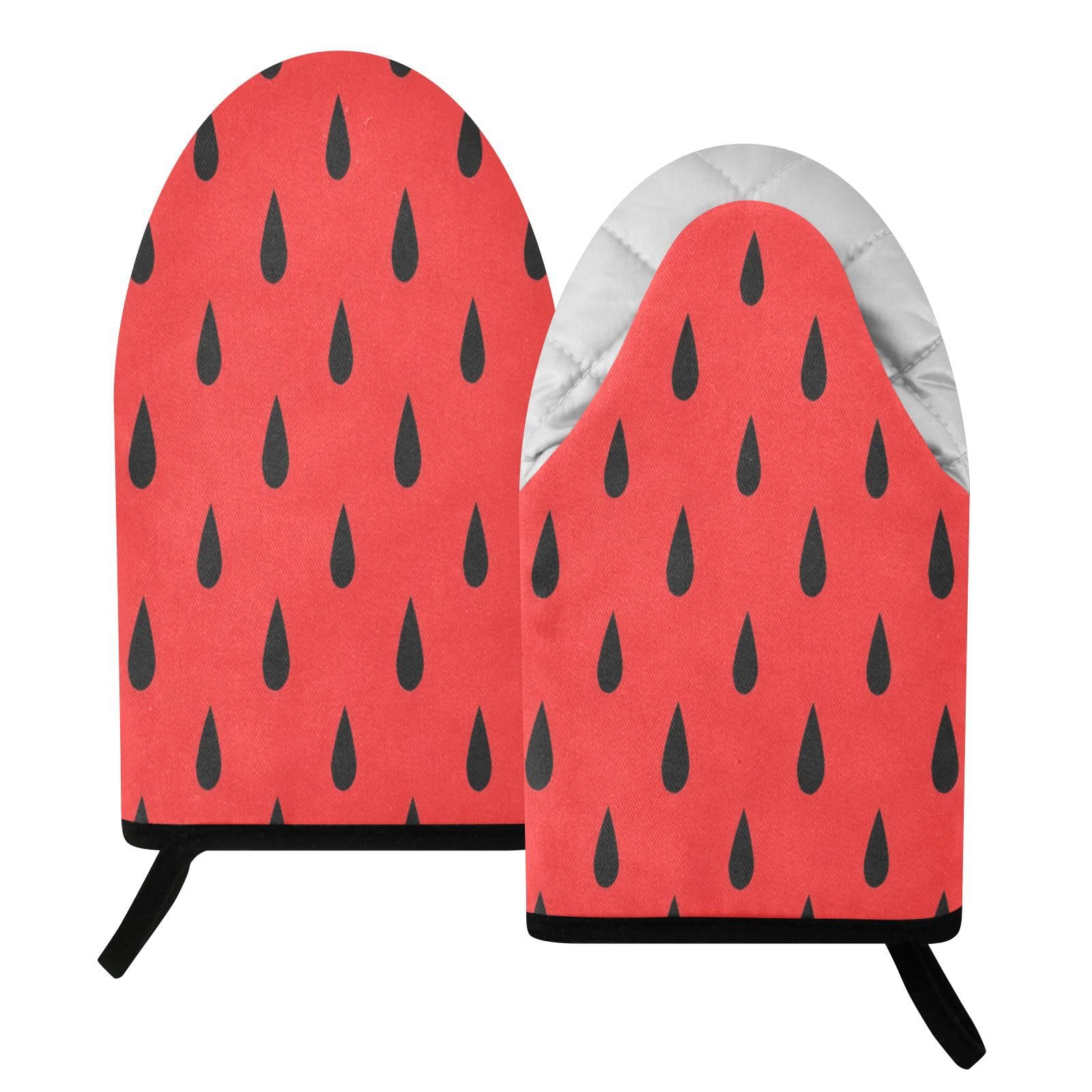 BURSTDDY Watermelon Seeds Oven Mitt,Heat Resistant Kitchen Mitts for Cooking