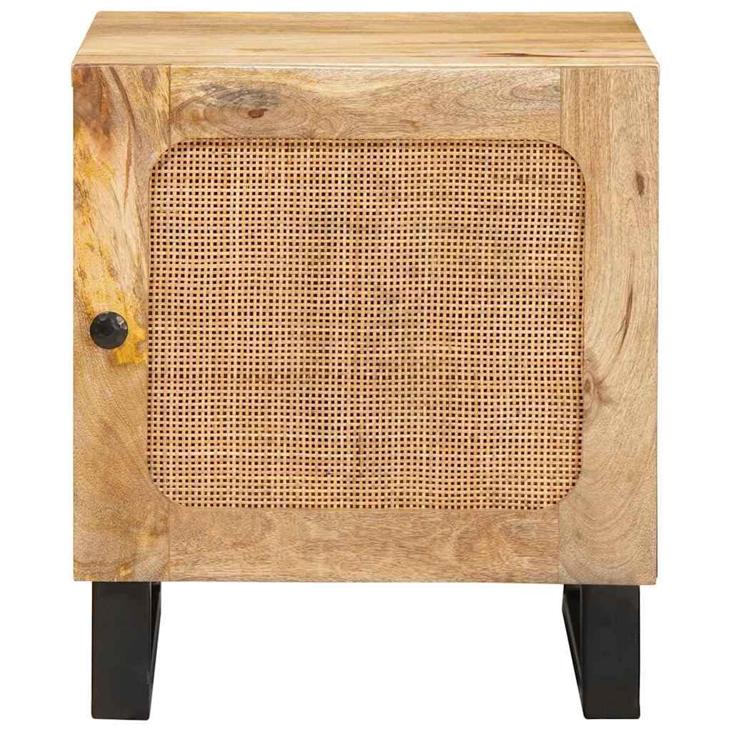 Lot de 2 tables de chevet en bois massif de manguier naturel 40 x