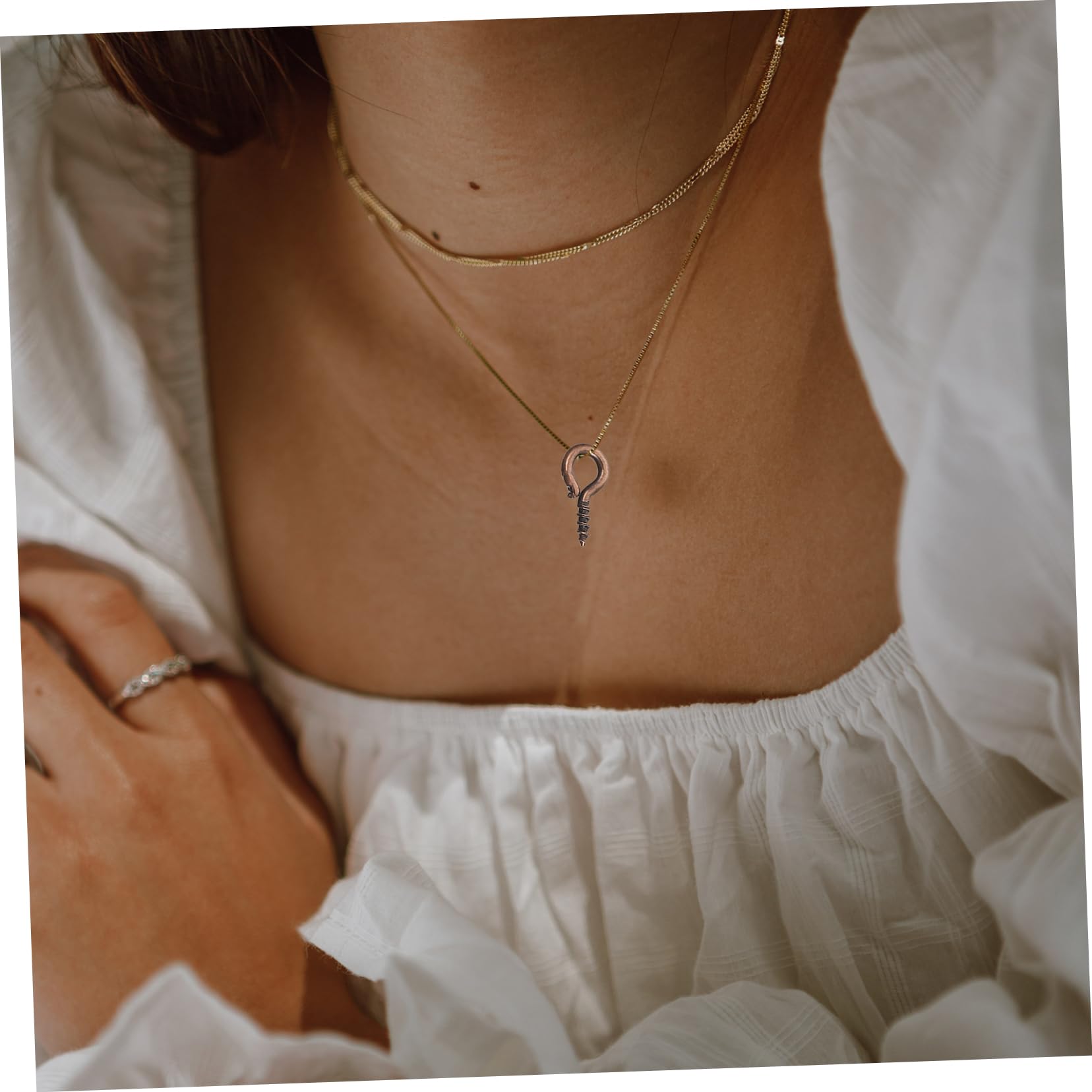 KICHOUSE Metal Eye Screw Hooks Self-Tapping Pin Pack of 100 DIY Jewelry Making Supplies Easy to Use for Crafting