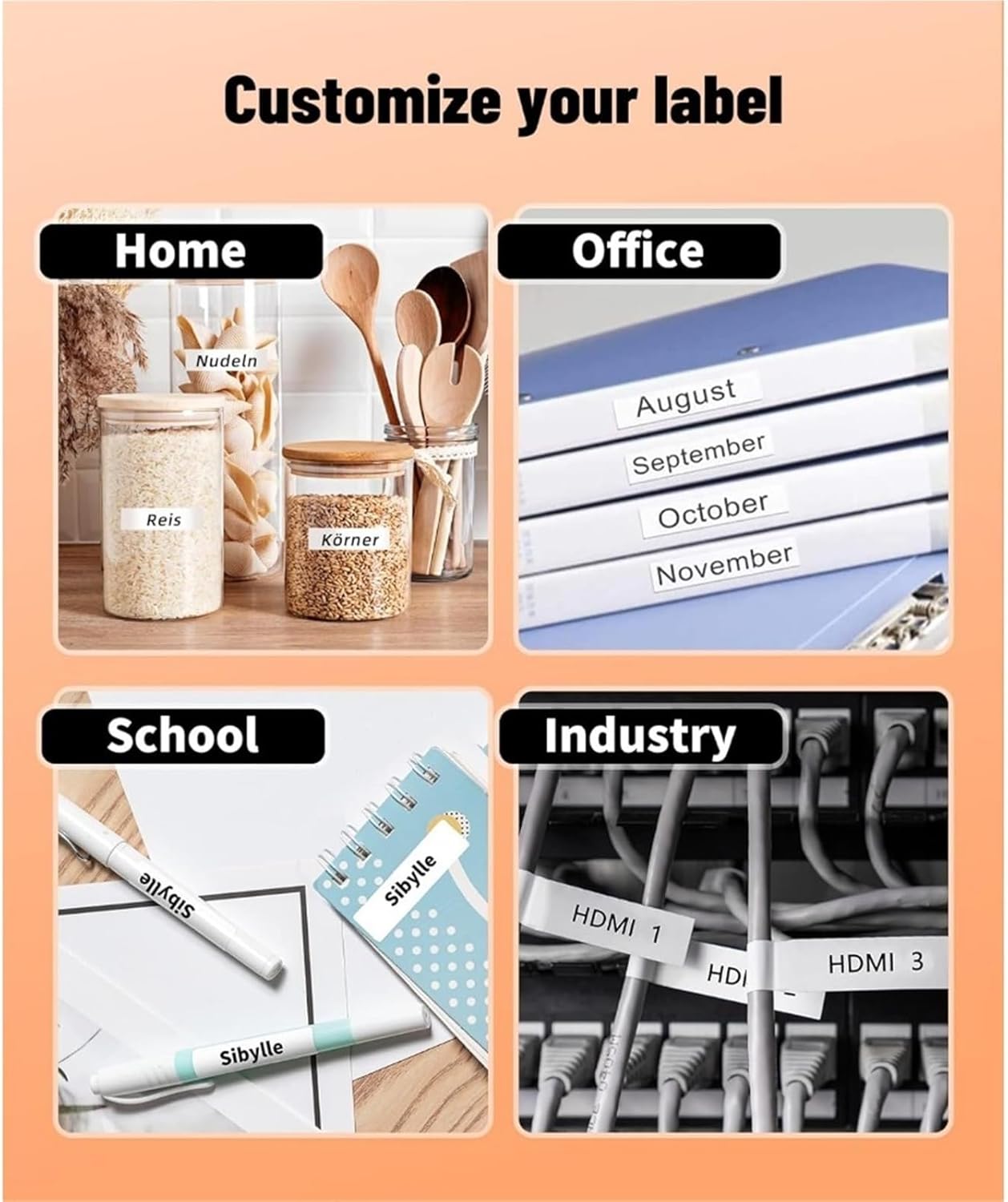 ラベルプリンター ポータブルプリンター E1000 Pro ハンドヘルドラベルメーカー ラベラー 工業用ラベル作成作業に対応(Ora