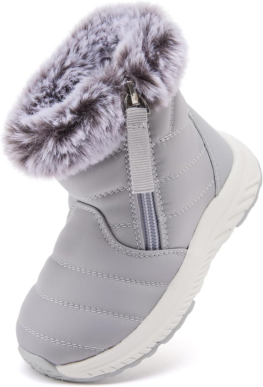 BMCiTYBM Toddler Boy Girl Snow Boots Waterproof Winter Warm Boots Nonslip Lightweight Outdoor Walking Shoes for Cold Weatehr