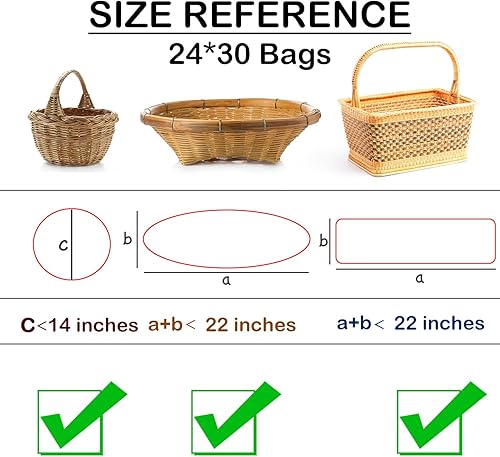 Vista 17 de Labeol 50 bolsas de celofán de 3 tamaños para cestas de regalo de 24 x 30 pulgadas, 16 x 24 pulgadas, 12 x 18 pulgadas, bolsas grandes de plástico