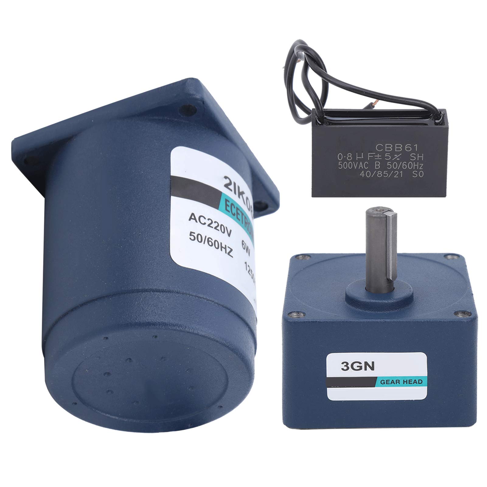 6W AC220V-Getriebemotor mit Kondensator, Edelstahl-Getriebemotor für Industrielle Anwendungen, Drehzahl-Wechselstrommotor mit Untersetzungsgetriebe (3)