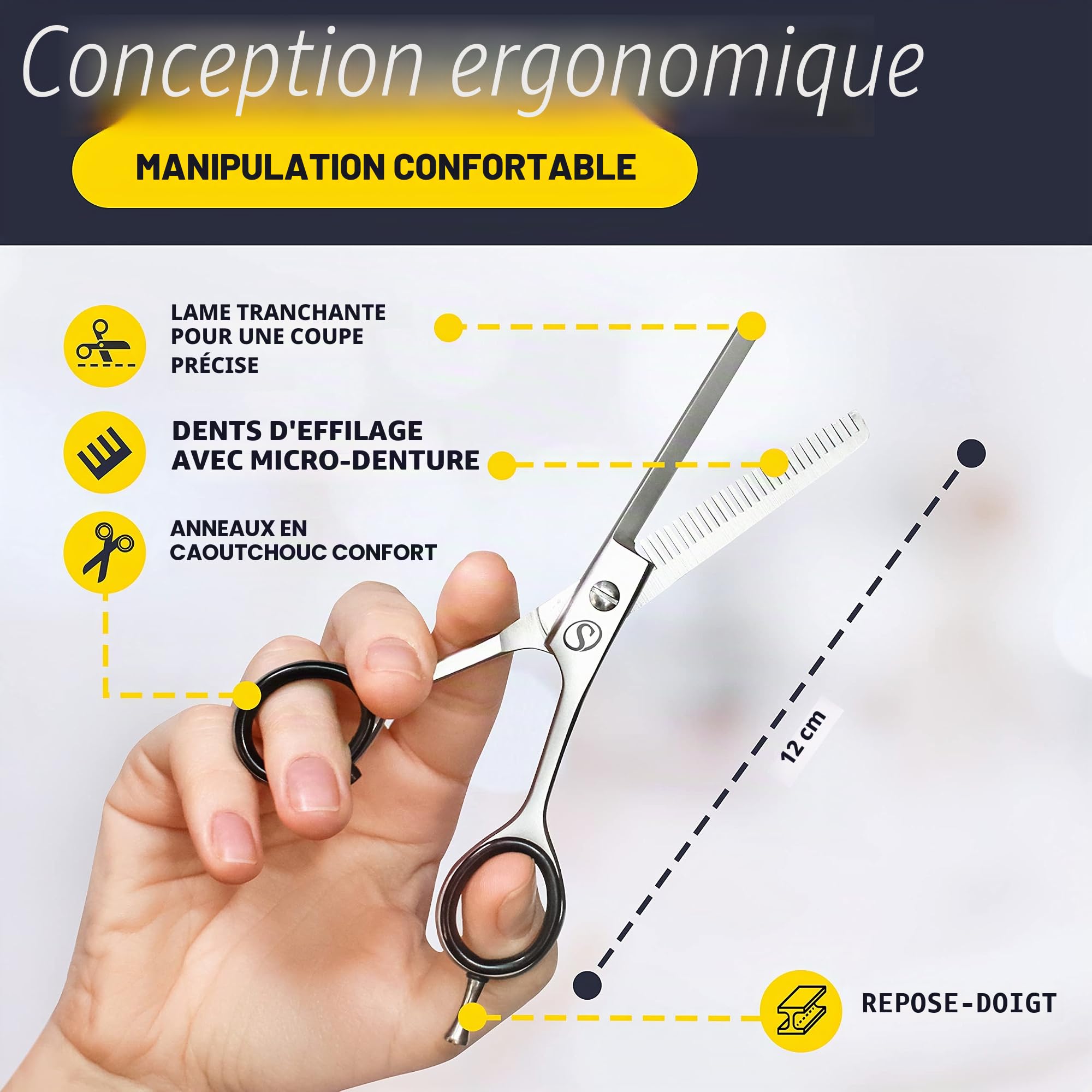 Ensemble de ciseaux à cheveux SCHMIEDWERK | Ciseaux de coiffure coupe nette et précise | Coupe de cheveux parfaite pour hommes et femmes | Ciseaux de coupe de cheveux professionnels avec étui (jeu de