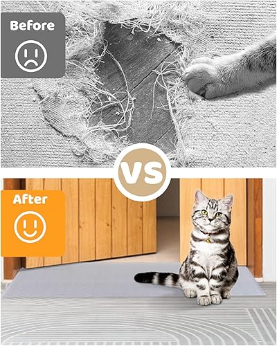 Miniatura 2 de Protector de alfombra de gato de 8.2 pies para puerta, protector de alfombra debajo de la puerta evita que las alfombras se rayen en la puerta