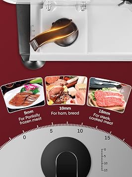 FOHERE 200W Meat Slicer 7.5 Serrated+Smooth Blades & Adjustable Thickness