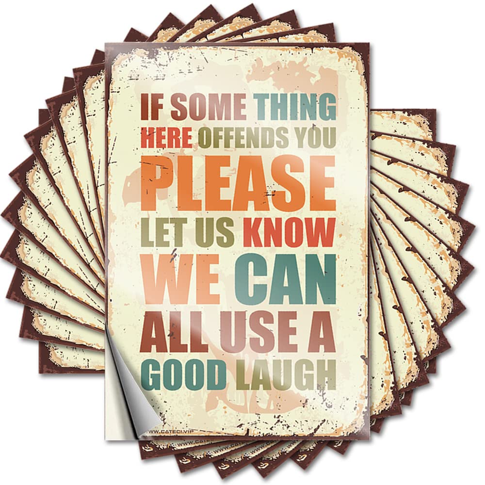 If Something Offends You Please Let Us Know We Can All Use A Good Laugh Sticker Farmhouse Self Adhesive | Accent Case Vinyl Sticker Pack for Free(8X12CM)