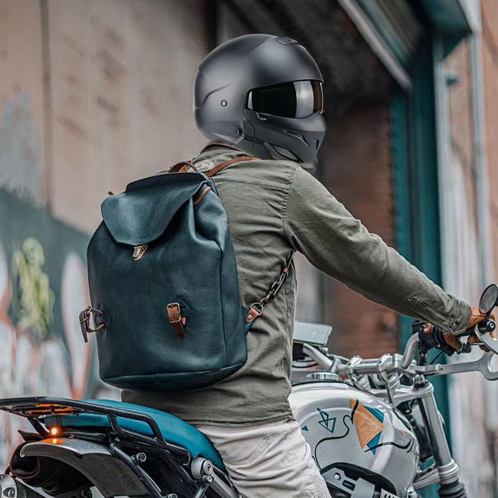 Cappelli di sicurezza per moto da uomo, cappello protettivo per moto da strada, cappello rigido, stile retrò, sicurezza da uomo