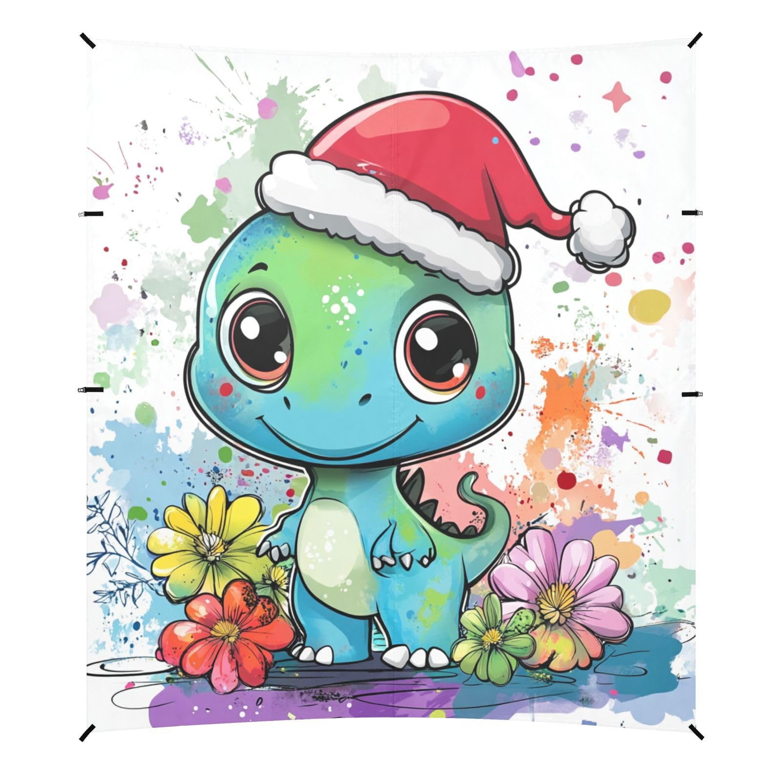 Funny Dinosaur2 Beach Tent UPF50+ Protection Lightweight Portable Sunshade with Sandbags & Sand Shovel for Backyard and Camping