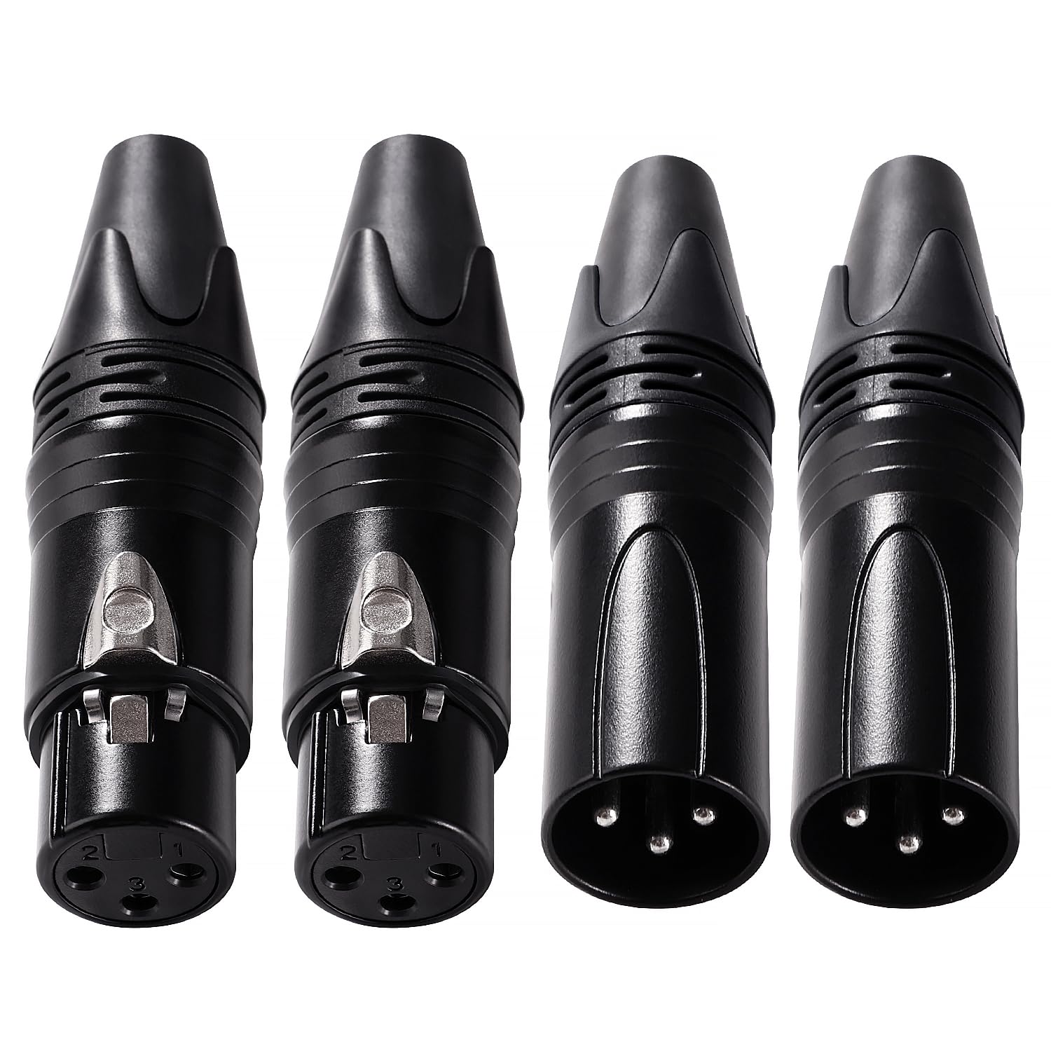 KUOQIY 2 works 3 Pin XLR Connector, 3 Pin XLR Cable Connector Male and Female, Mic Audio Socket