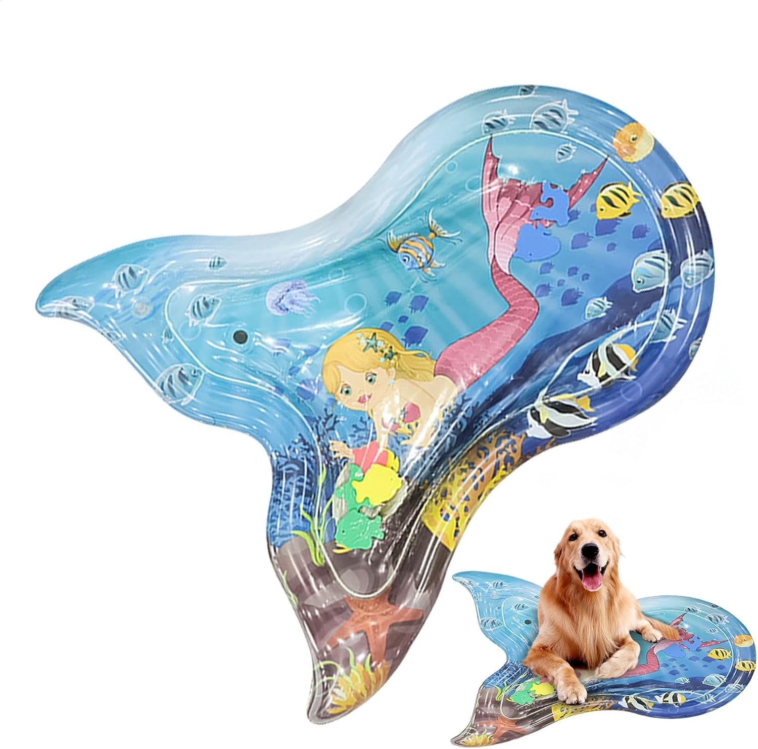 Sensor Water Play Mat | Interactive Inflatable Water Pad Tummy Mat,Activity Play Center Pad, Early Development Built-In Sensor for Shower Bath, Kids Boys Girls