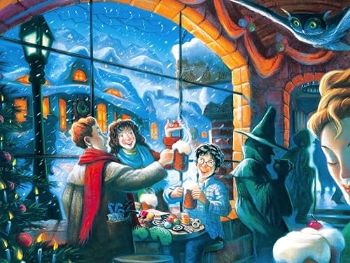 Miniatura 2 de New York Puzzle Company - Harry Potter Three Broomsticks - Rompecabezas de 500 piezas para noches de juego familiares por Mary GrandPré Navidad