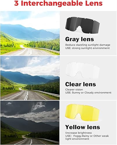 Miniatura 3 de KEMIMOTO Gafas tácticas de Airsoft con antivaho y 3 lentes intercambiables