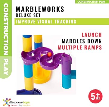 Discovery Toys Marbleworks Deluxe Marble Run | Kid-Powered Learning | STEM Educational Building Block Toy Learning & Childhood Development 5 Years Old and Up