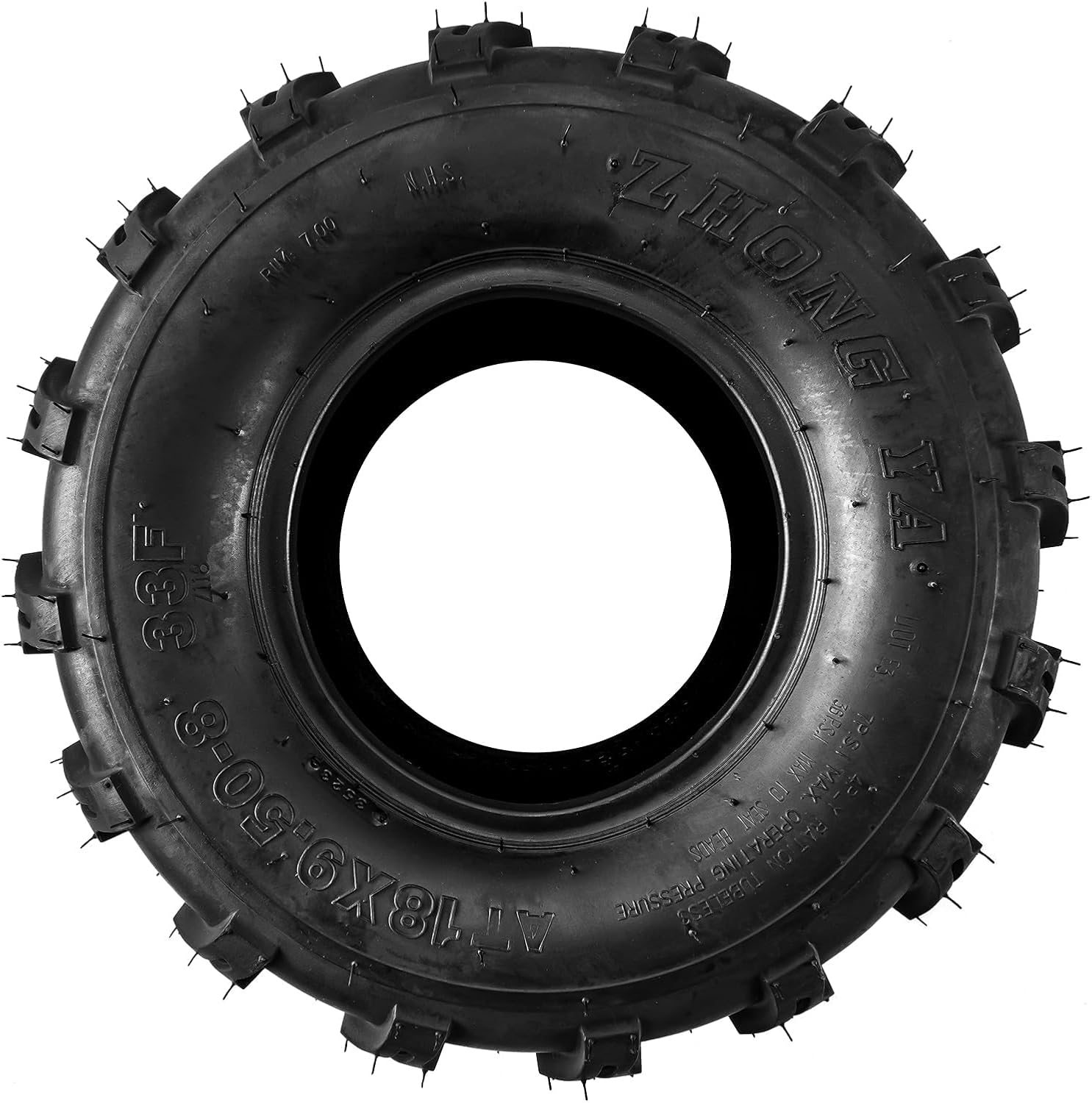KAX 2 Pack 18x9.5-8 ATV All Terrain Tires, 4 Ply Bias Tires for Quad, UTV and Side by Side Hybrid Tread for Dirt, Snow and Trail Riding, Fits 18x9.5-8（Z-124)