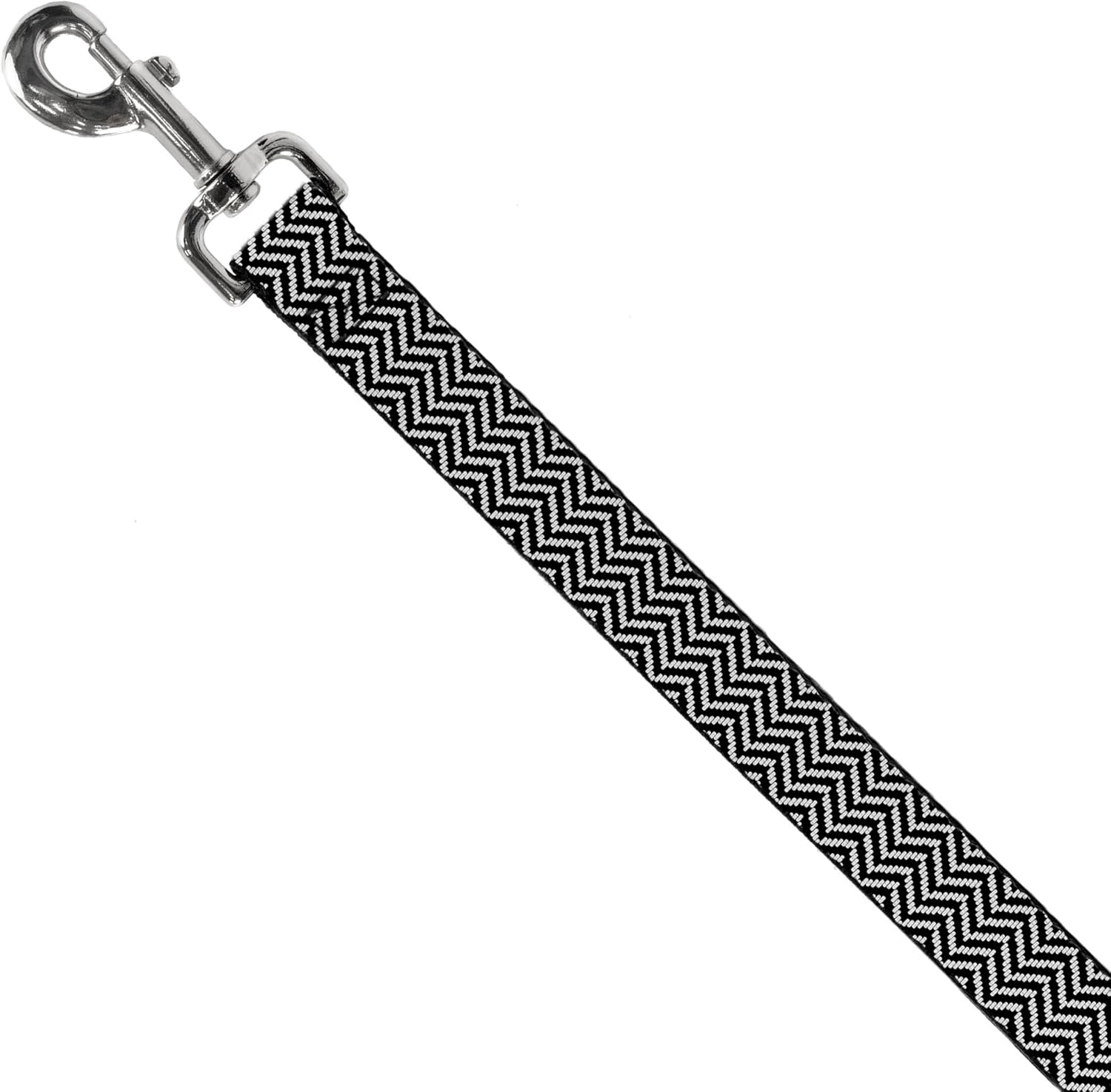 Buckle-Down Pet Leash - Herringbone Jagged Black/White - 4 Feet Long - 1.5" Wide