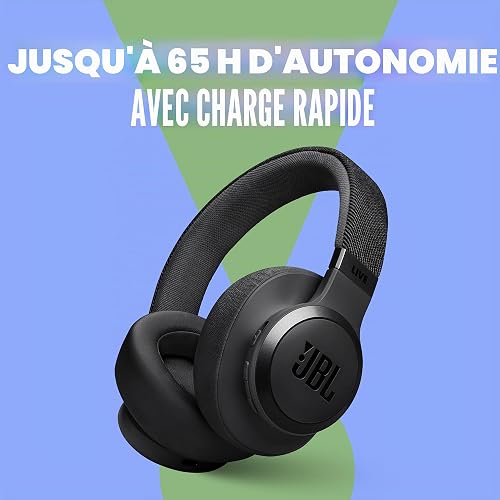 JBL Live 770NC Casque Supra-auriculaire sans Fil avec réduction du Bruit adaptative avec Ambiance Intelligente, jusqu'à 65 Heures d'autonomie, Bandeau en Tissu Confortable et Pochette de Transport - 3