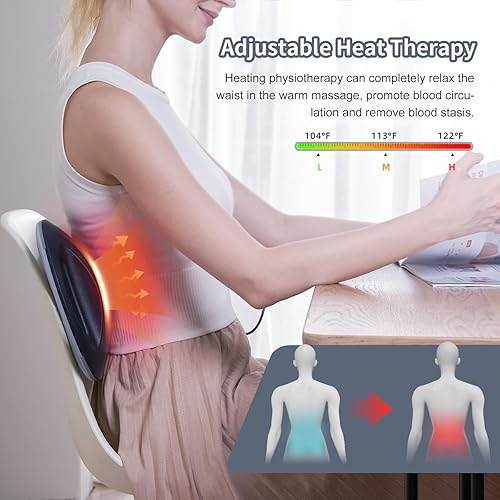 Miniatura 4 de ALPHAY Dispositivo de tracción lumbar multifuncional con estiramiento lumbar dinámico y masaje de amasamiento, terapia física de calor y vibración,