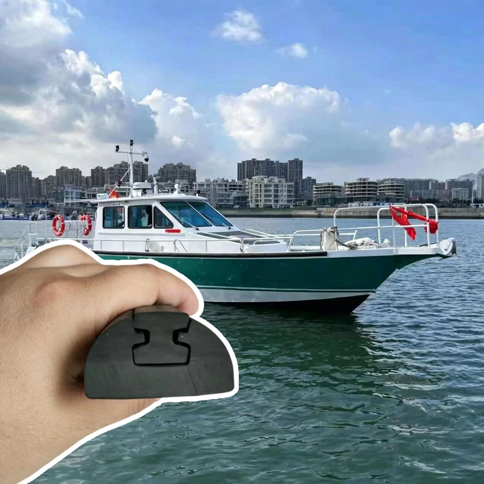 Parafanghi commerciali per banchine, parafanghi in gomma lunghi 1-20 m, canale a U Rubrail per bordo dello scafo/protezione della porta dell'auto (W 6cm/2.4in, 15m/49.2ft)