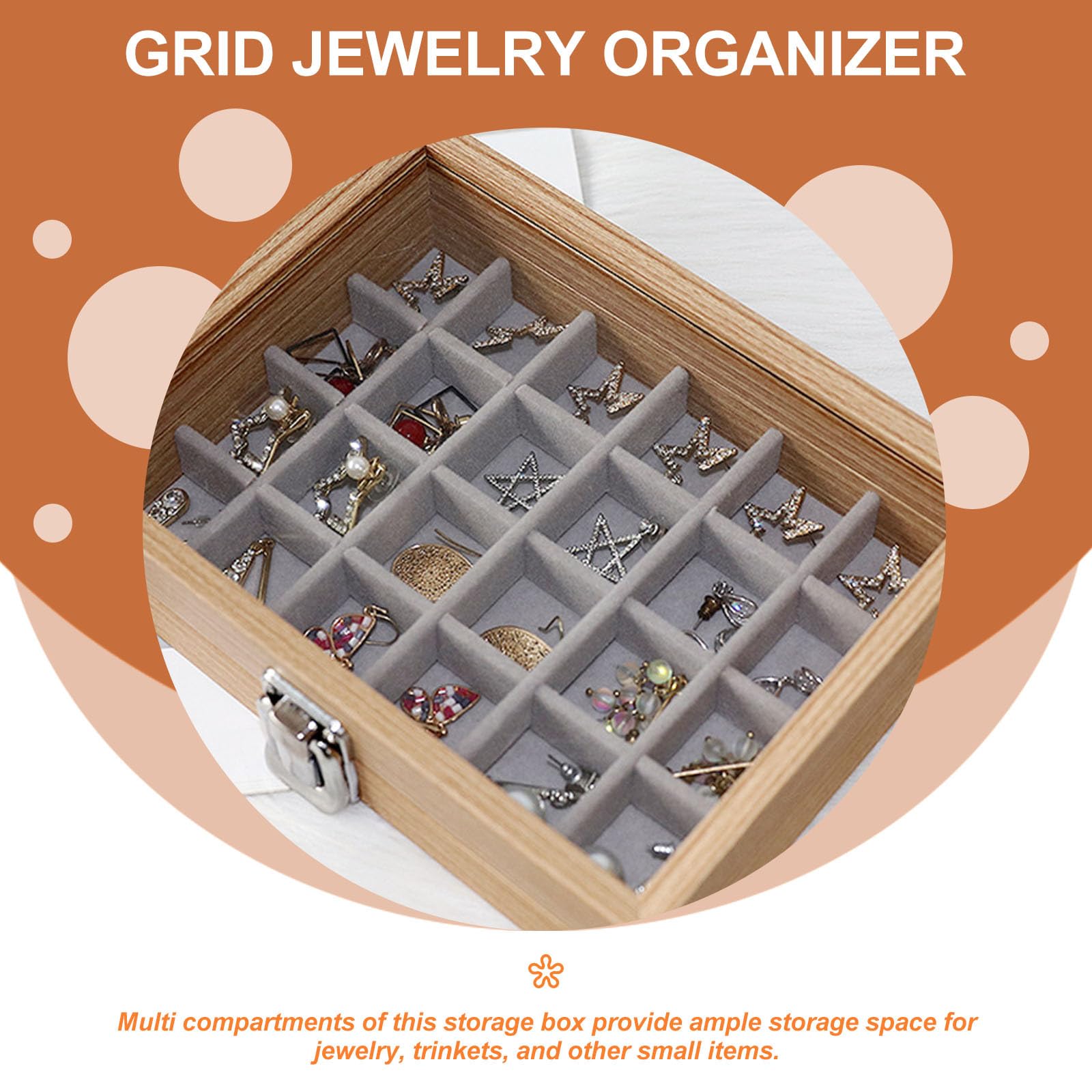 Boîte à Bijoux Bois à Compartiments avec Couvercle Transparent Organiseur de Rangement Compact et Résistant pour Bracelets Colliers Bagues et Montres Boîte Esthétique