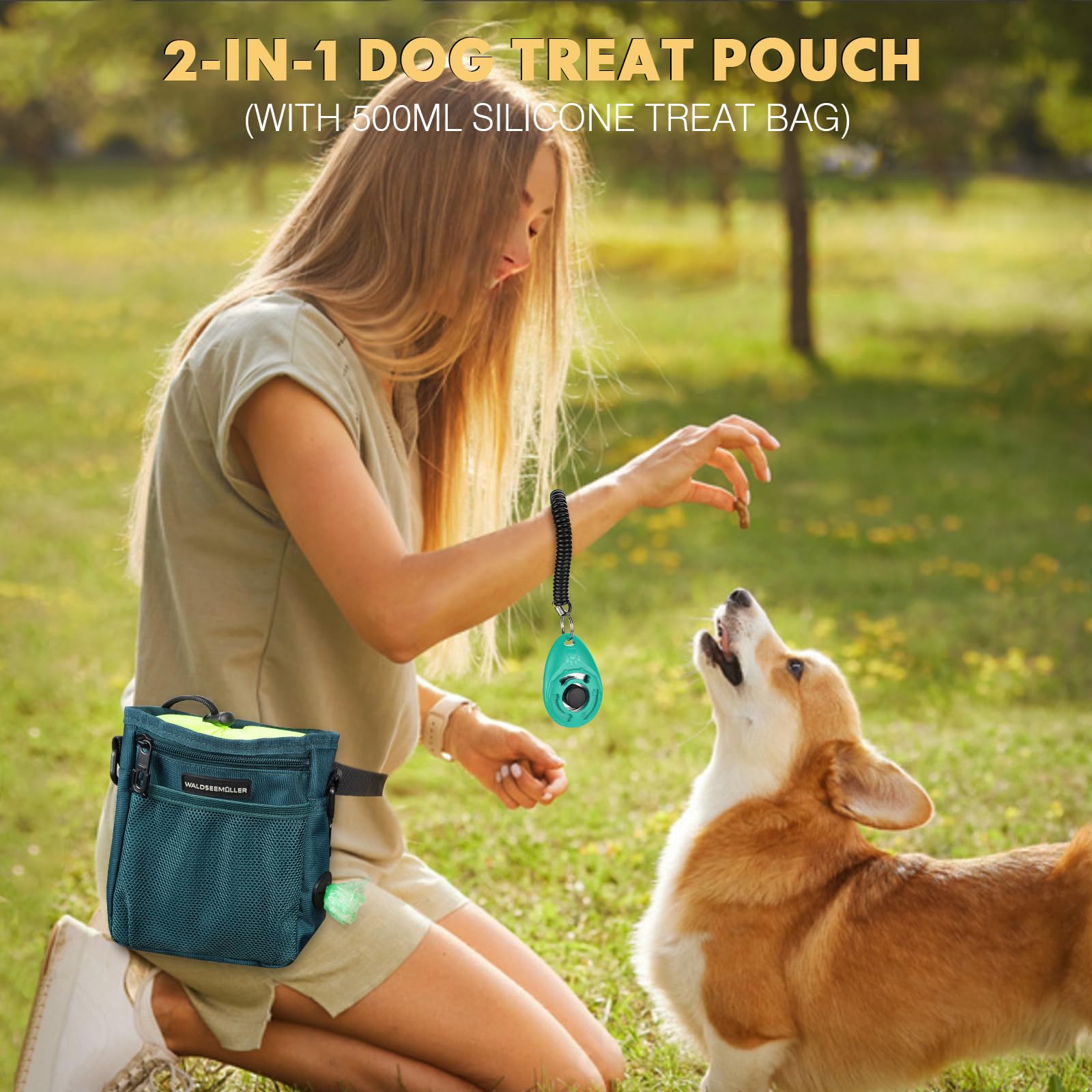 Riñonera Porta Snacks Para Perros Con Dispensador De Bolsas - Reflectante, Ajustable, Para Paseos Y Entrenamiento