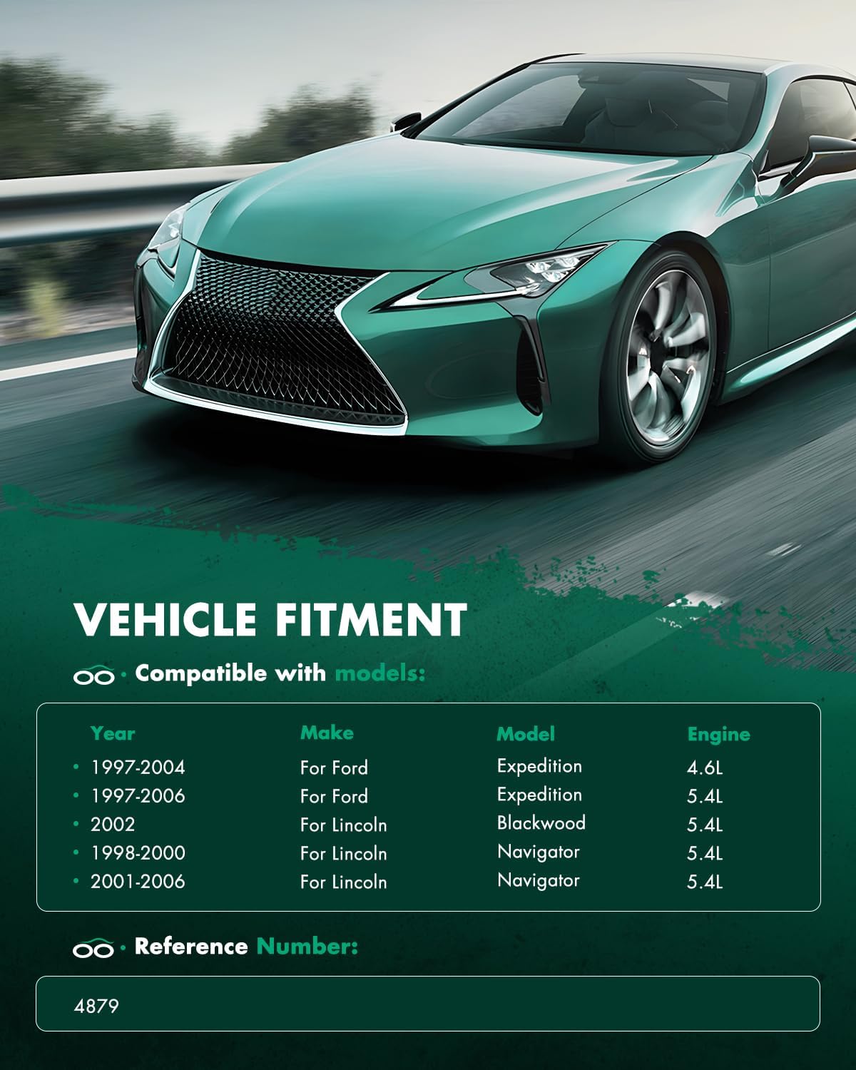 SCITOO Condenser Air Conditioning Fit for Ford for 1997-2004 for Expedition 4.6L /1997-2006 for Expedition 5.4L & for Lincoln 2002 for Blackwood 5.4L /1998-2006 for Navigator 5.4L Replace4879