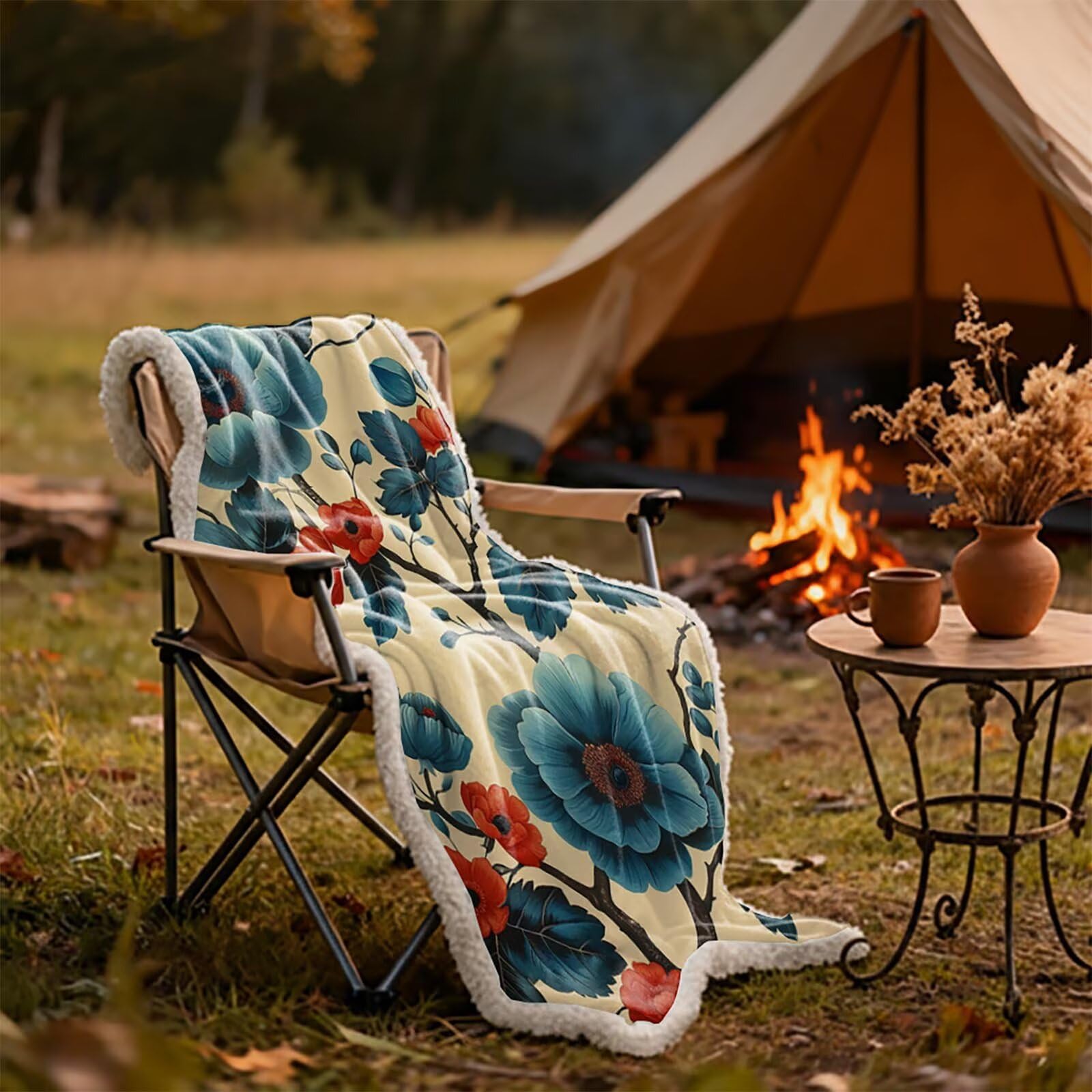 Sherpa Polaire Couverture Bleu Couverture Lestée Adulte Chaude Douce Confortable Beige Plaid Canape Grande Taille 150x200 cm pour Plaid Automne Hiver Lit Canapé Outdoor Voyage Cadeau Femme Model-3383