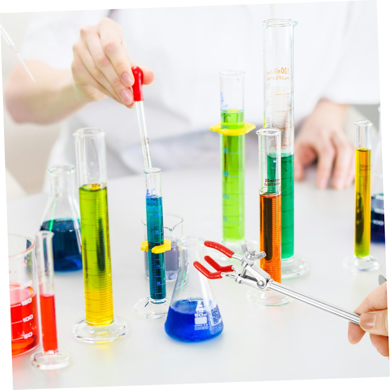 Mobestech 3pezzi Clip Per Provette Rebbi Zinco Per Laboratorio Per Flask e Tubo Condensazione Strumento Essenziale Per Esperimenti Scientifici