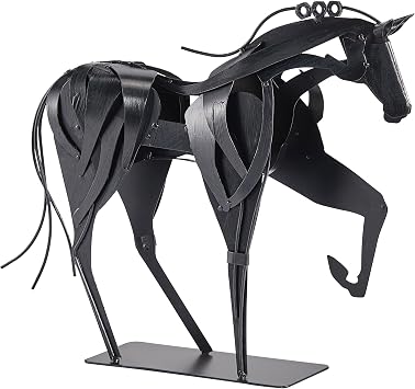 SunBlogs Art Metal Horse Statue, Handmade & Hand-Painted Horse Decor | Vintage Horse Sculpture, Equestrian Decor, Horse Art, Rustic Decor for Home & Office, Horse Lover Gifts for Women