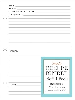 Small Recipe Binder Refill Pack