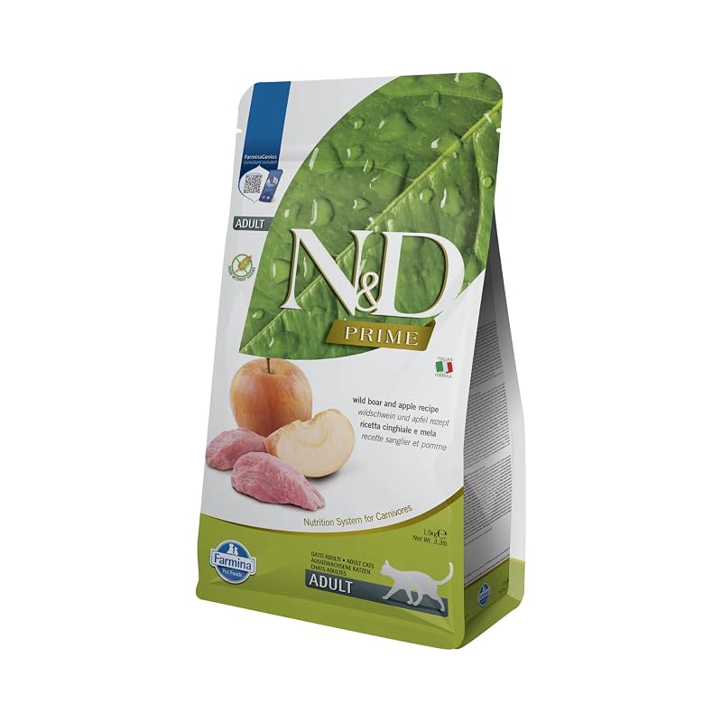 Ração seca para gatos Farmina Pet Foods N&D sem grãos com javali e maçã — 1,5 kg
