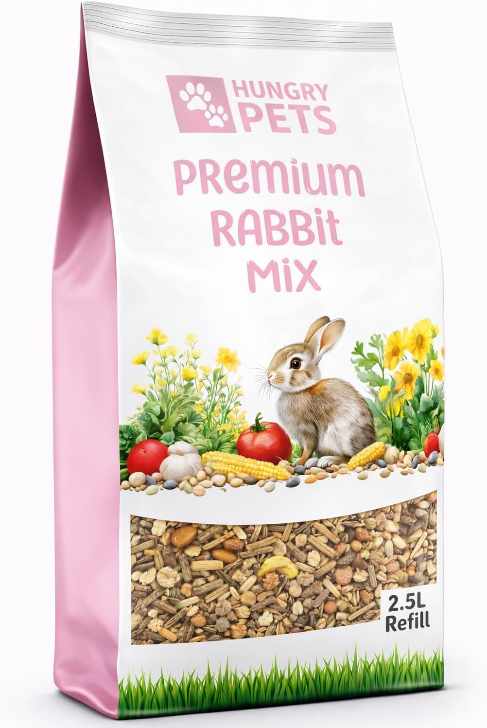 Hungry Pets Rabbit Food, 2.5L Refill Bag