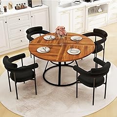 STHOUYN Round Dining Set with Boucle Chairs