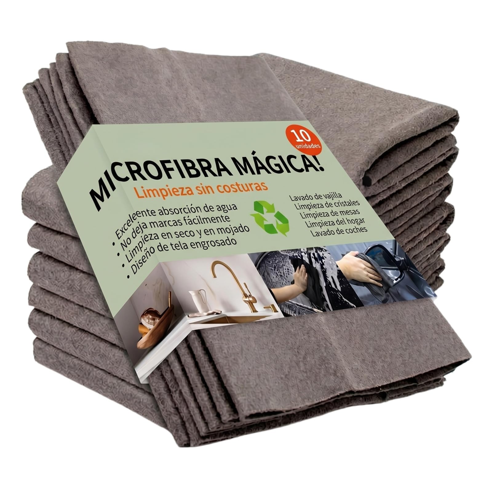 Antonio herato paño mágico microfibra 30x40cm 10 unidades bayetas reutilizables ultra absorbentes sin pelusas