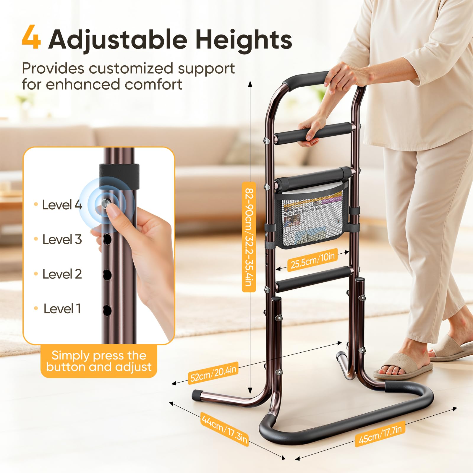 Soporte móvil para levantarse y sentarse, estructura ligera para personas mayores, apoyo y más estabilidad, ayuda para levantarse de la cama, sofá, inodoro, suelo y silla