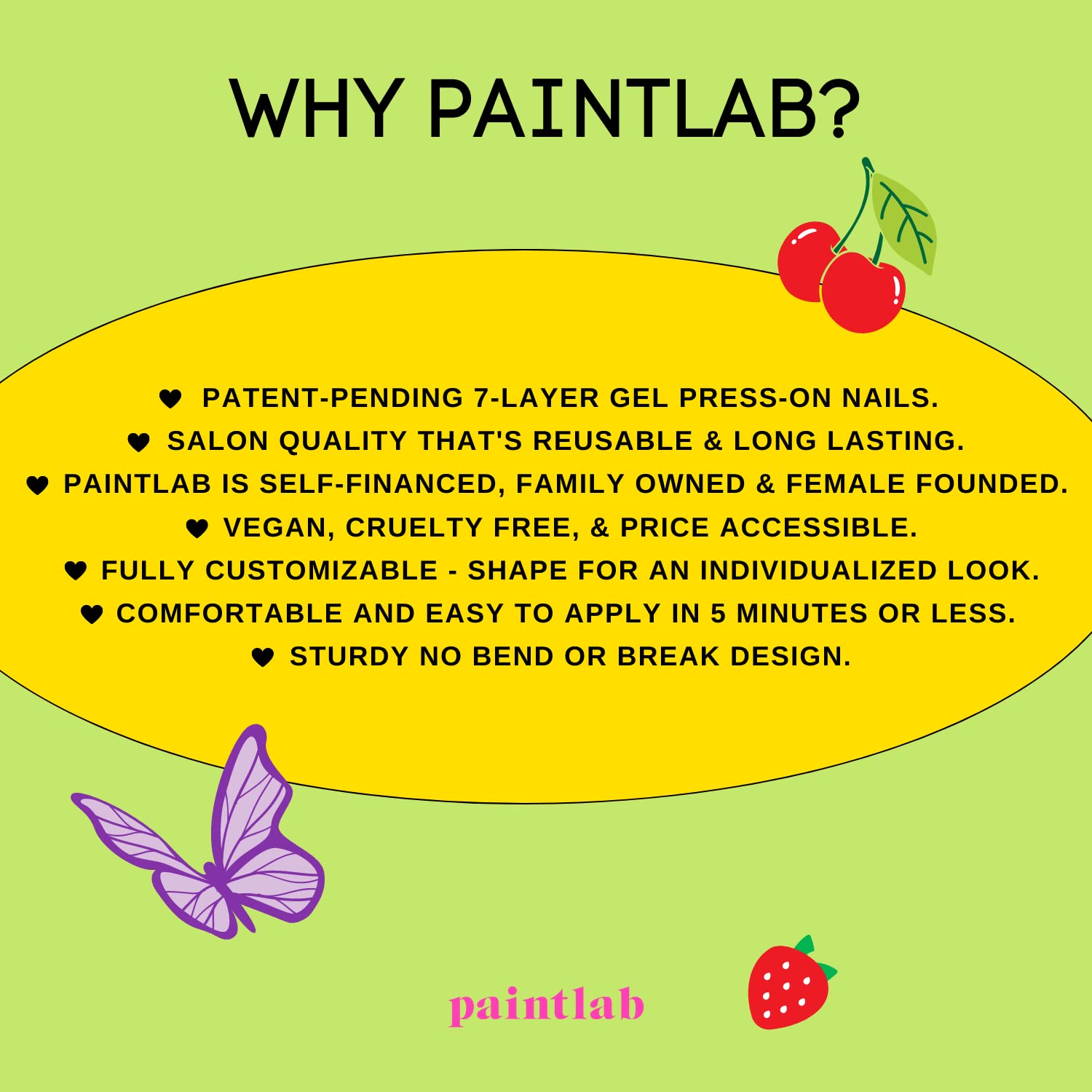 PaintLab Nail Sticker Wraps, Long-Lasting Nail Wraps for Girls, Teens and Women, Easy to Apply Nail Polish Stickers, One Size Fits All, 20 Pieces Nail Strips, Lavender Wave